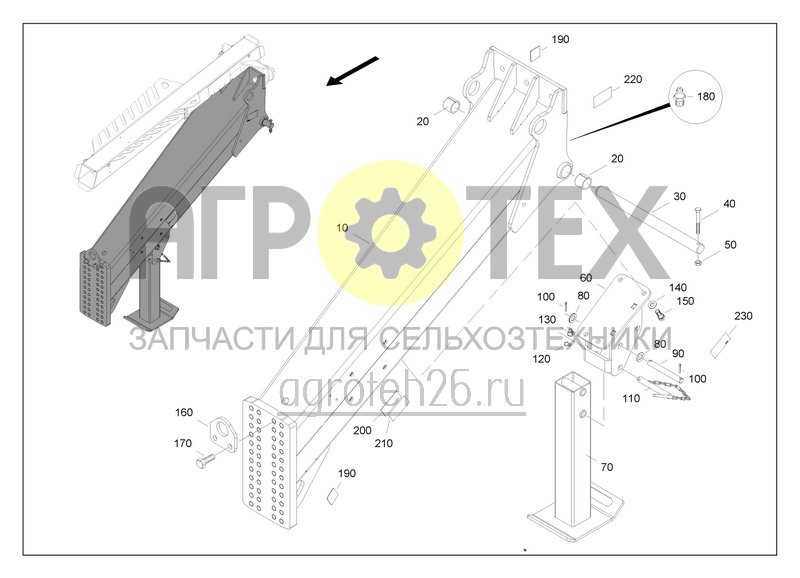  Тяговое дышло cо складной опорой предв. смонт. (2) (ETB-0000005120)  (№30 на схеме)