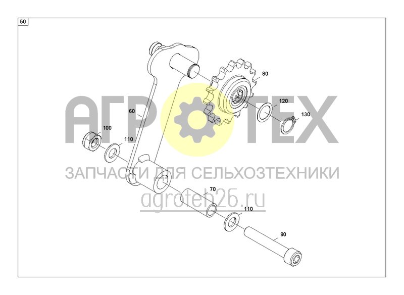 Чертеж  Механический привод семена сзади 6000-2 (5) (ETB-0000005254) 