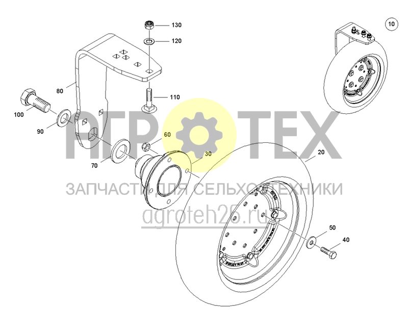  Задний каток ходовое колесо комплект дооснащения (ETB-0000005285)  (№80 на схеме)