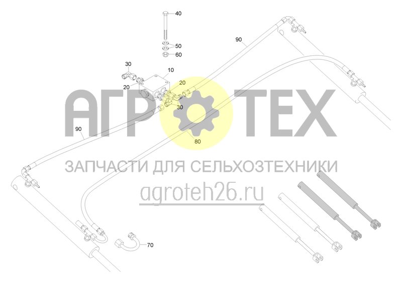  Гидравлическая регулировка давления сошников RoTeC (3) (ETB-0000005350)  (№70 на схеме)