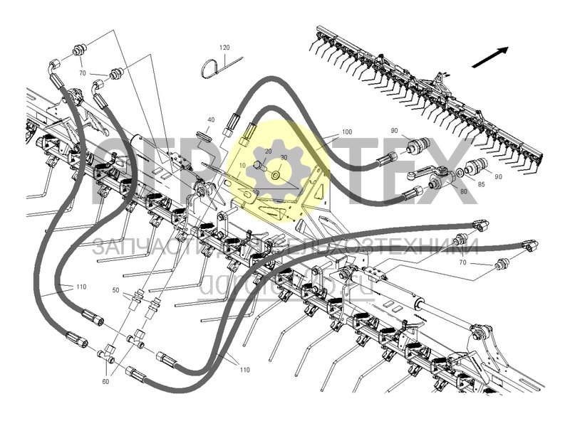 Чертеж  Выравниватель Exakt DMC 9 м, гидравлика (ETB-0000005372) 