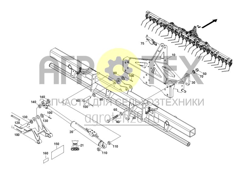  Выравниватель Exakt DMC 6 м, подъемная консоль, цилиндр (ETB-0000005379)  (№70 на схеме)