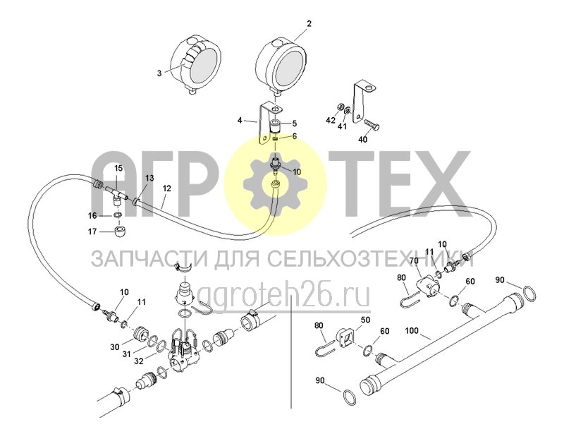  Манометр для отображения давления (ETB-0000005488)  (№17 на схеме)