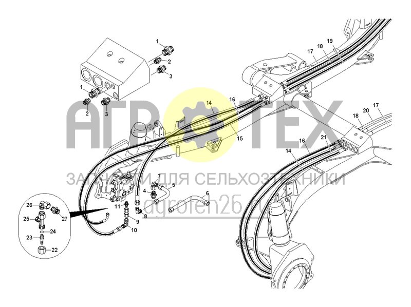  Гидравлика стояночного тормоза S, S+ (ETB-0000005501)  (№27 на схеме)