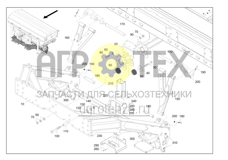 Чертеж  Задняя часть DMC 6000L, задняя рама (ETB-0000005508) 