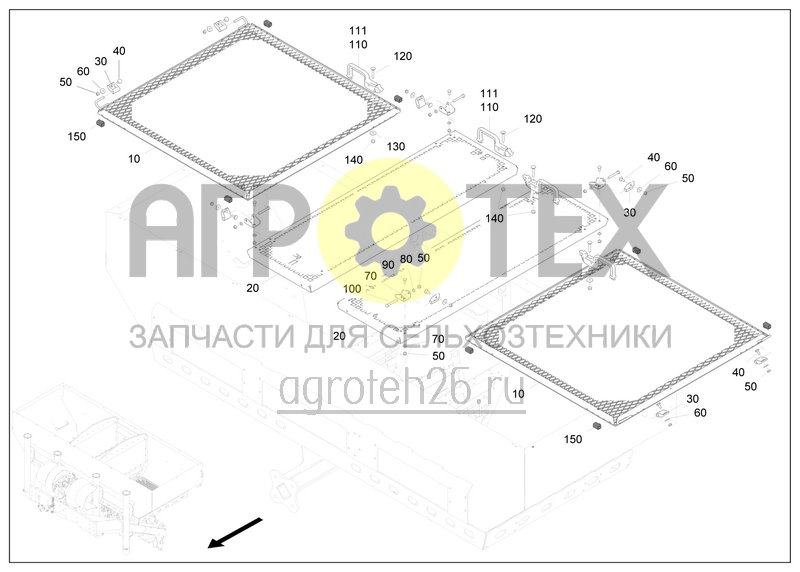  Задняя часть DMC 6000L, решетки (ETB-0000005538)  (№10 на схеме)