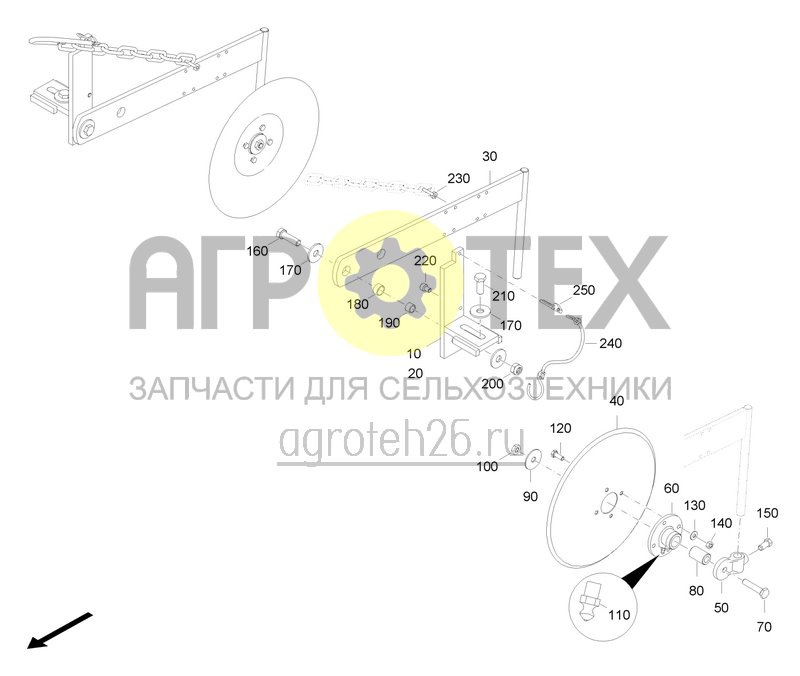 Чертеж  Защитный каток окучника HSK (ETB-0000005568) 