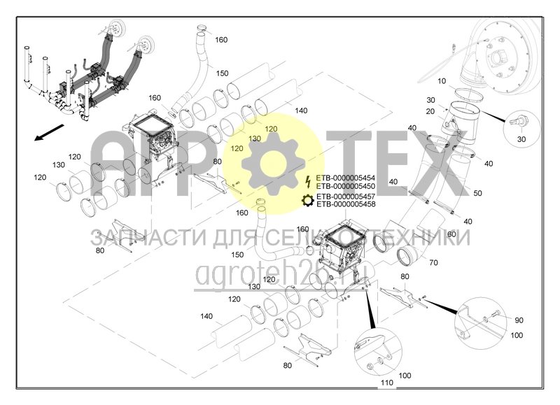 Чертеж  Задняя часть DMC 13000L, подающая линия (1) (ETB-0000005573) 