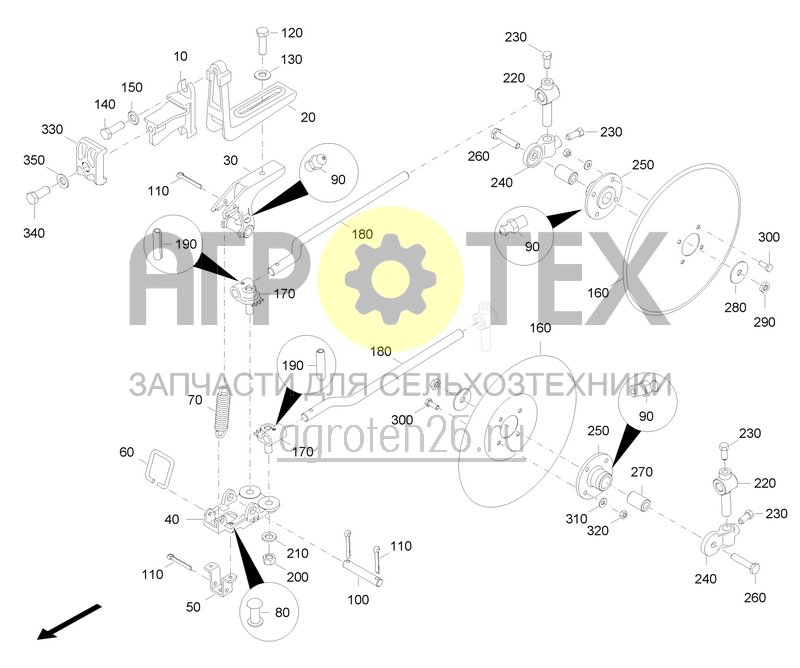 Чертеж  Защитный каток пропашного культиватора HS 62 (ETB-0000005607) 