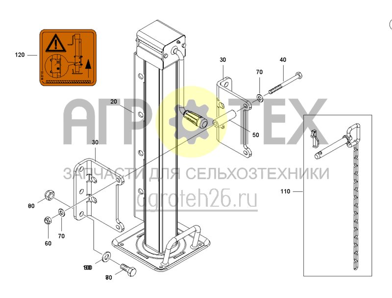 Чертеж  Опорная стойка регулируемая DMC (ETB-0000005648) 