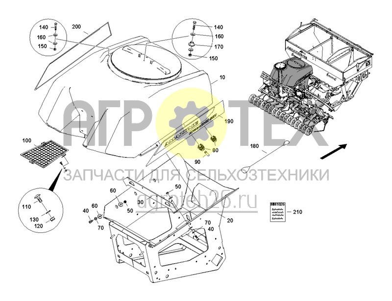 Чертеж  GreenDrill DMC 3&nbsp;м / бункер, рама бункера (ETB-0000005711) 