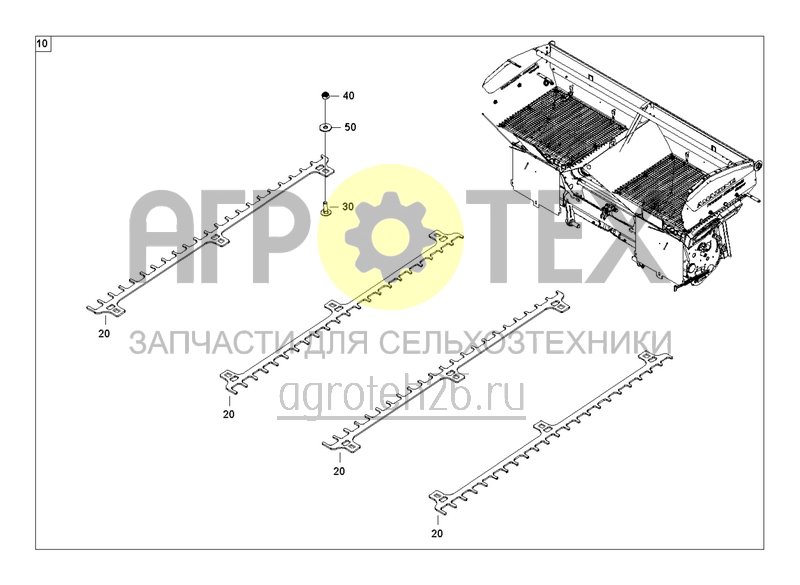 Чертеж  Комплект дооснащения сетчатая решетка (бункер удобрений) (ETB-0000005786) 