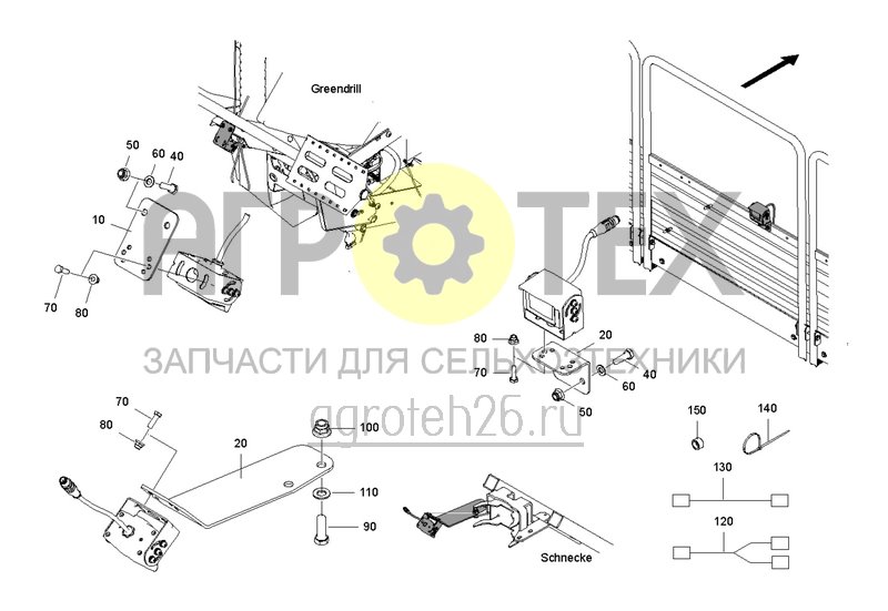 Чертеж  Монтажный комплект для камеры заднего вида DMC (ETB-0000005988) 