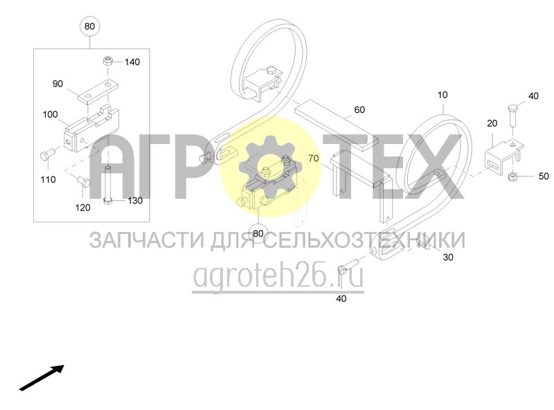 Чертеж  Тандемный держатель рабочего органа KPL (ETB-0000006042) 