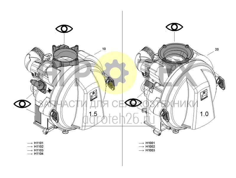 Чертеж  Отличие ElektricDrive - привод распределителя 1.5 : 1.0 (ETB-0000006127) 