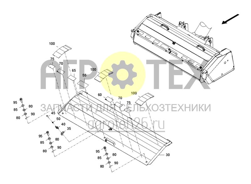 Чертеж  Рама коcилки (3) кожух (ETB-0000006266) 