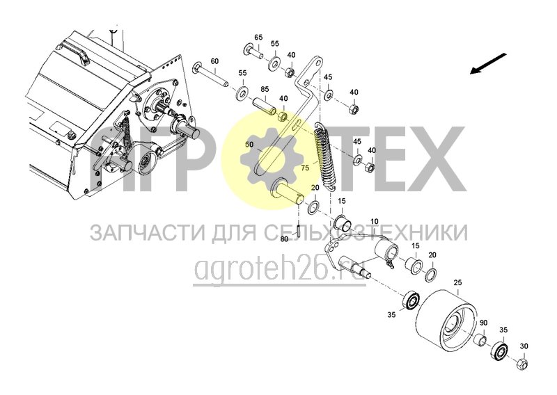 Чертеж  Привод ротора (2) / натяжитель (ETB-0000006279) 