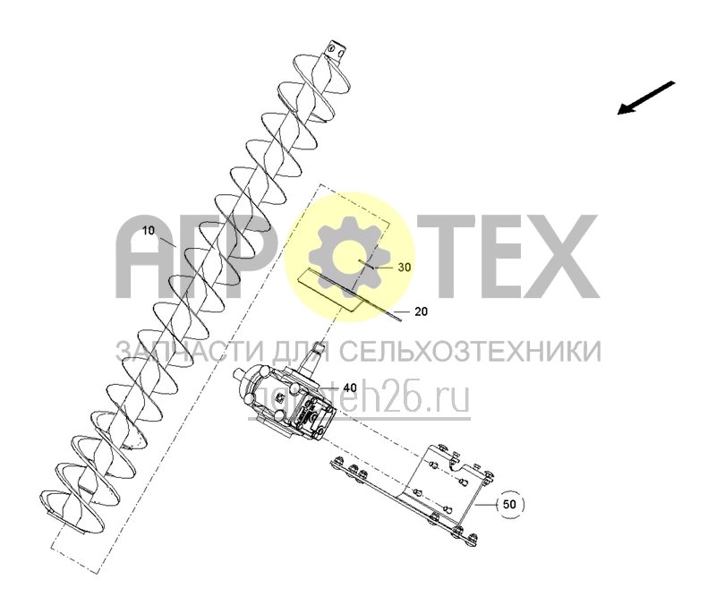 Чертеж  Продольный шнек (1) (ETB-0000006281) 