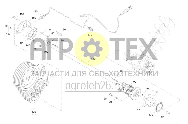  Привод продольного шнека (1) (ETB-0000006282)  (№100 на схеме)