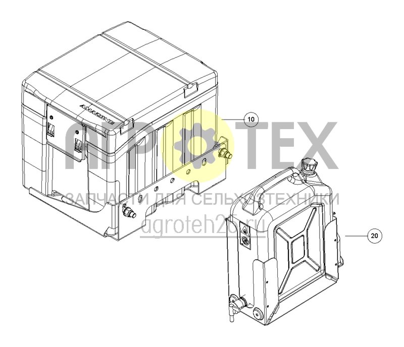 Чертеж  Отсек для хранения + бак для мытья рук (ETB-0000006379) 