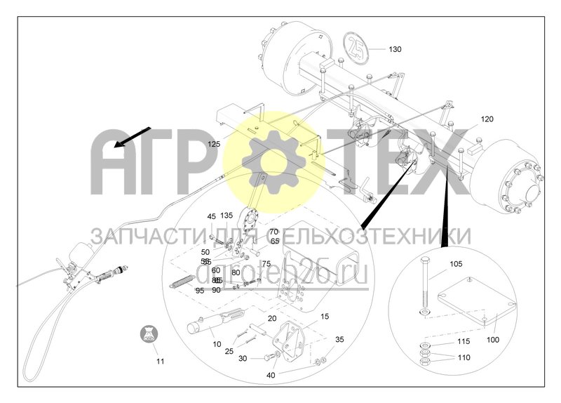  Achse mit Hydraulikbremssystem Citan 12001-C/15001-C 8000L (1) (ETB-0000006559)  (№100 на схеме)