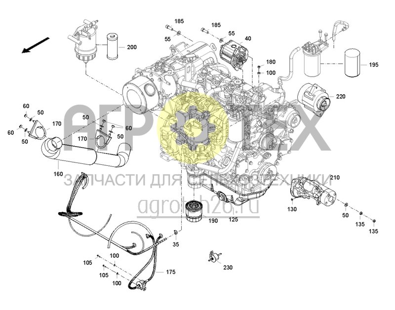 Чертеж  Motor 8 / Dieselmotor (ETB-0000006583) 