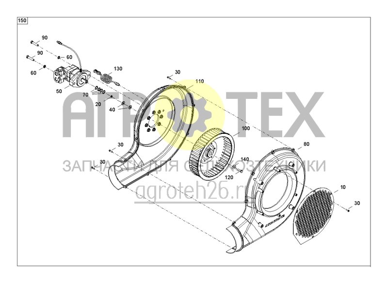 Чертеж  Gebl?se TS355 x 83 / 9,8 CCM Precea TC hinten (ETB-0000006634) 