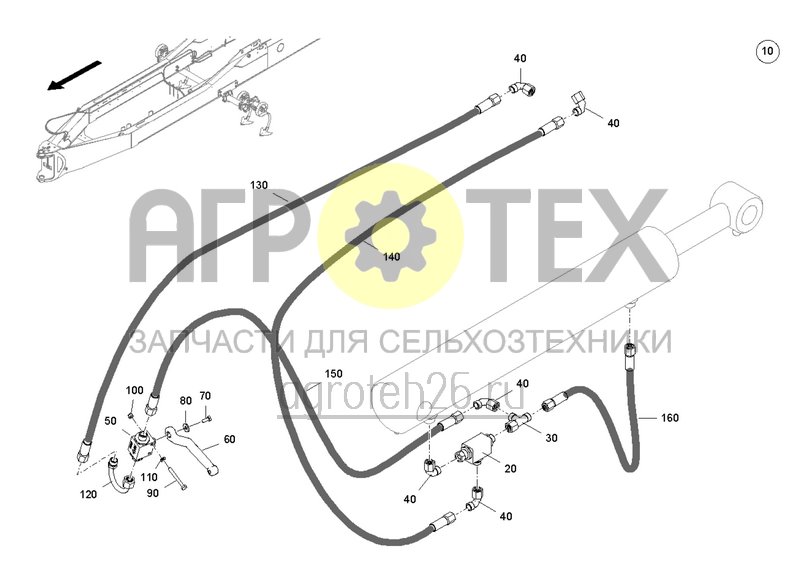 Чертеж  Traktorradspurlockerer Hydraulikteile (ETB-0000006692) 