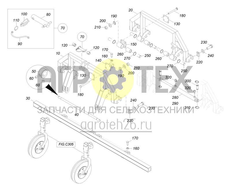  Lenkrahmen Manuelle Steuerung AV4 (ETB-0000006723)  (№70 на схеме)