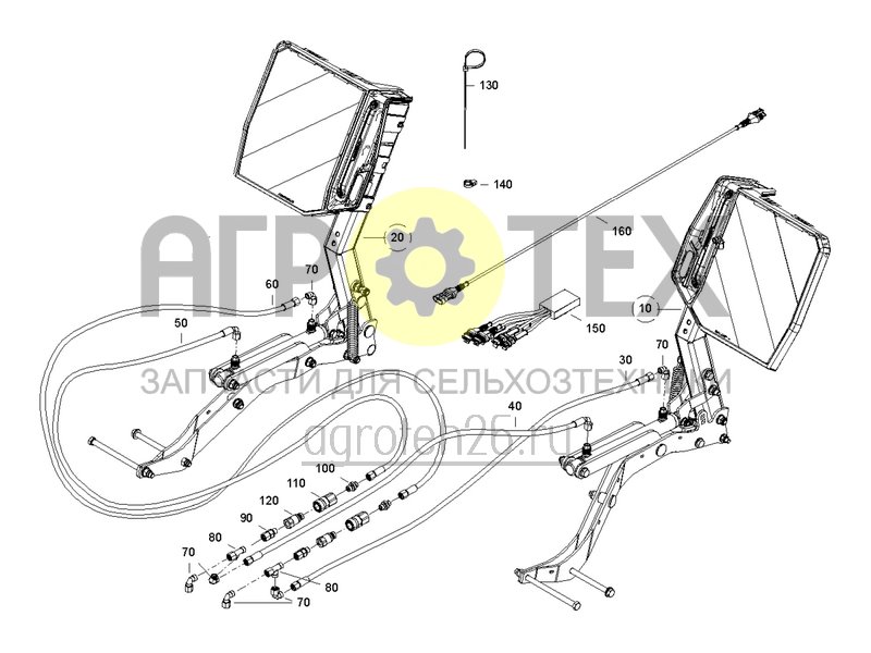 Чертеж  Hydraulisch klappbare Heckbeleuchtung f?r die Stra?enfahrt Precea 6000-2A (1) (ETB-0000006896) 