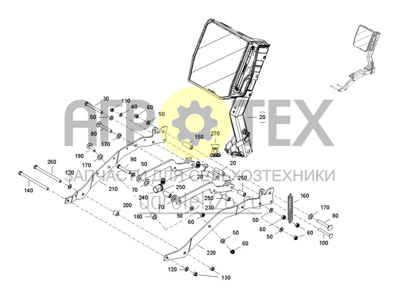 Чертеж  Hydraulisch klappbare Heckbeleuchtung f?r die Stra?enfahrt Precea 6000-2A rechts (4) (ETB-0000006901) 