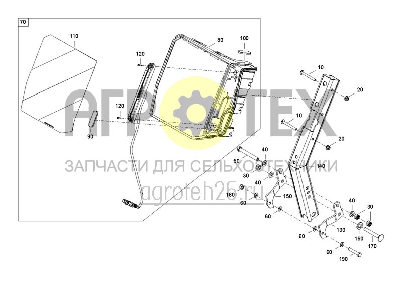 Чертеж  Hydraulisch klappbare Heckbeleuchtung f?r die Stra?enfahrt Precea 6000-2A rechts (5) (ETB-0000006906) 