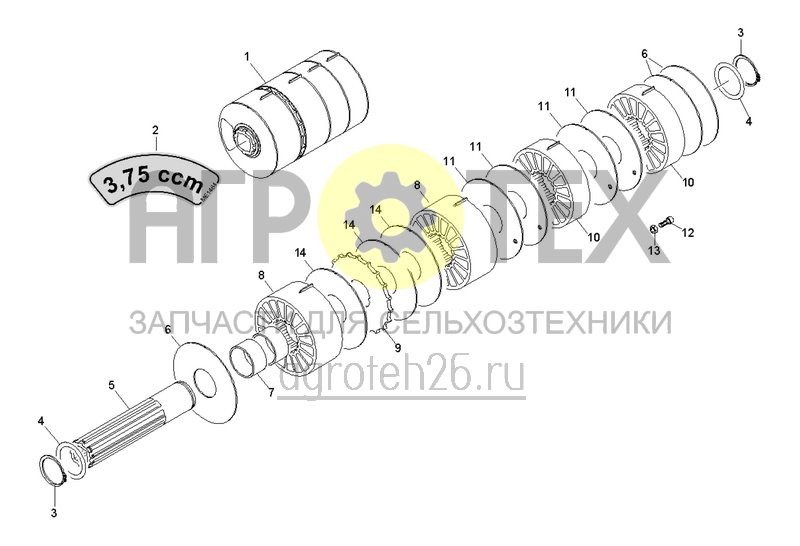 Чертеж  Dosierwalze 3,75ccm ab 8.2022 (ETB-0000006972) 