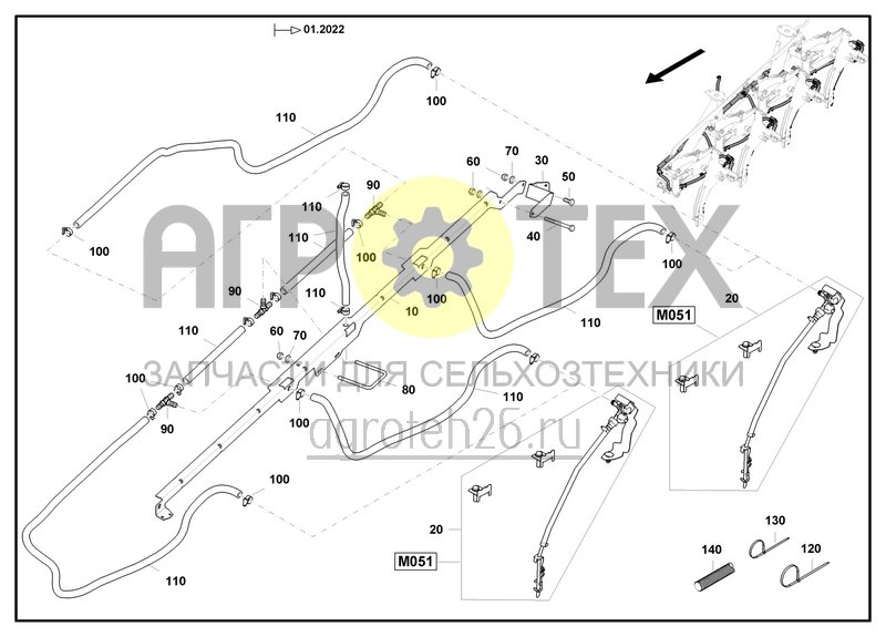 Чертеж  Anbausatz Fl?ssigd?ngung 4 Schar 187,5 ab den 01.2022 (ETB-0000007025) 