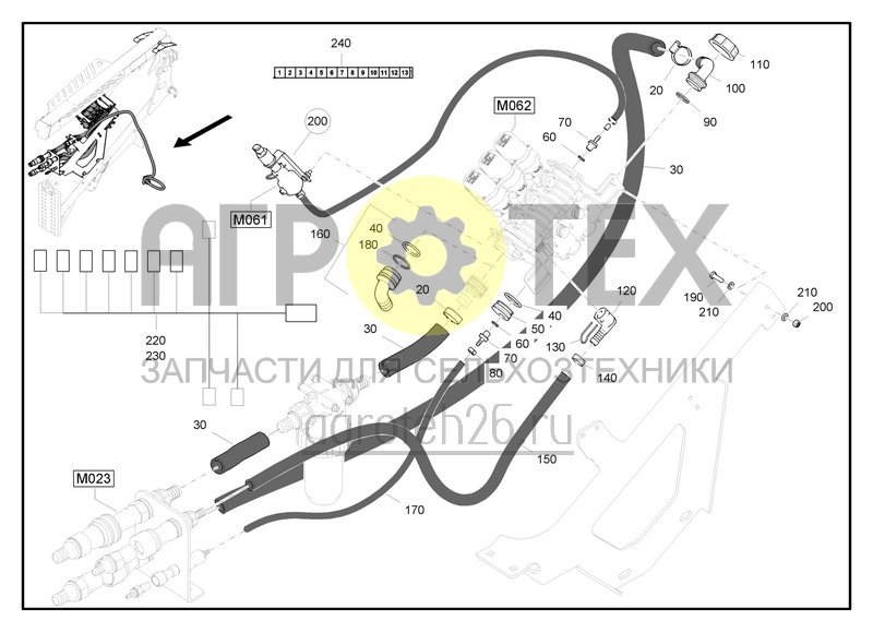 Чертеж  Armatur Teilbreiten-Geschaltet, 2 fach FT-P (ETB-0000007042) 