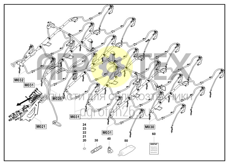 Чертеж  Anbausatz Fluessigduengung-Fronttank DMC 4500 187.5 (ETB-0000007044) 