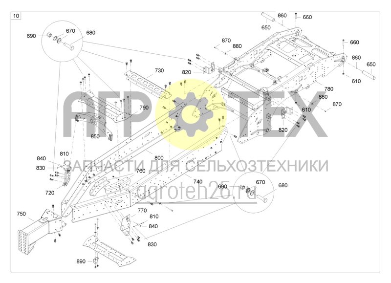  Gezogener Rahmen Precea 12000-T / Vorderwagen kurz (6) (ETB-0000007104)  (№680 на схеме)