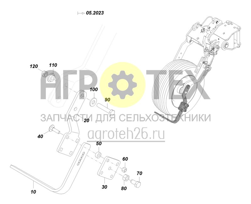 Чертеж  Abstreifer Transportpendelrad— doppelstielig hinten (ETB-0000007185) 