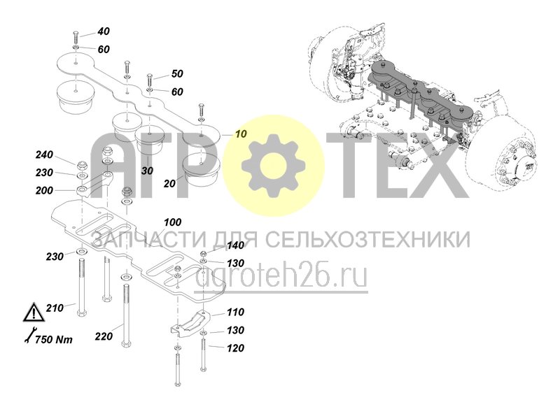  Gelenkte Achse gelenkt bis 28° UX 7601/UX 8601 passive Federung (2) (ETB-0000007193)  (№200 на схеме)