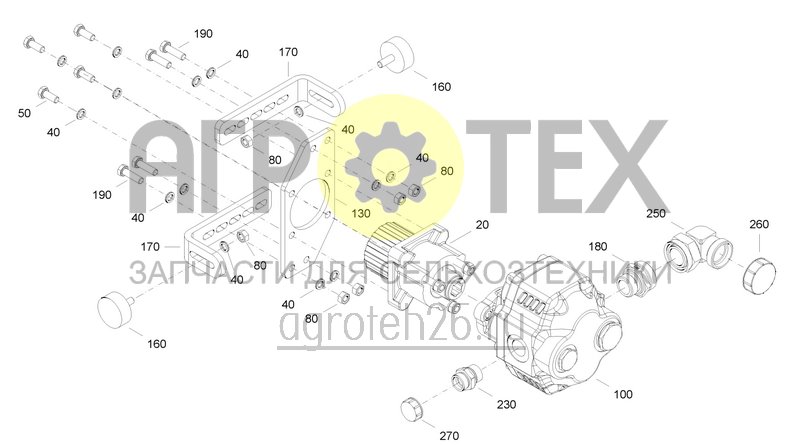 Чертеж  Hydraulische Aufsteckpumpe 72 ccm 1 3 3/4 Zoll (Z=20) (ETB-0000007331) 