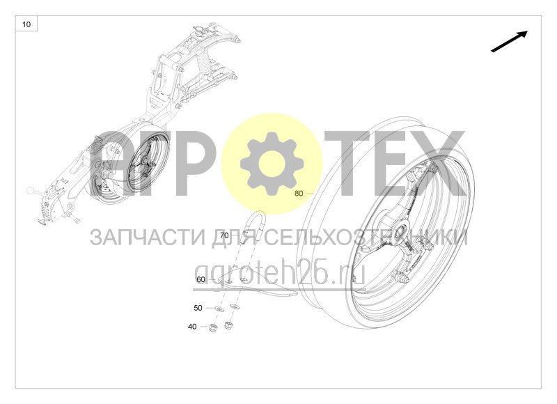 Чертеж  Breite Tiefenf?hrungsrollen 115 mm mit Speichenfelge (ETB-0000007964) 