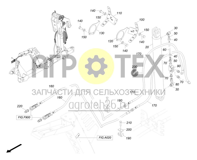 Чертеж  Hydraulik Vorderfurcheneinstellung (ETB-0000008357) 