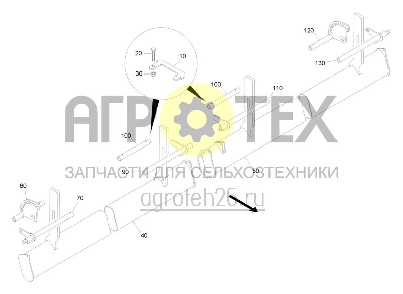 Чертеж  Planierbalken f?r Einrohrrahmen (2) (ETB-0000008362) 