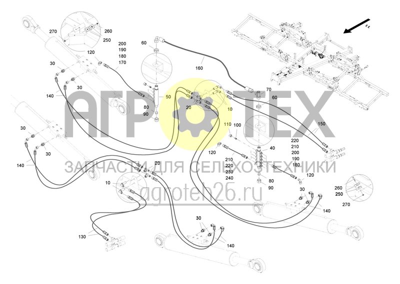  Premiera DMC 9000-2C Super , Hydraulik Querrahmen (ETB-0000008376)  (№140 на схеме)