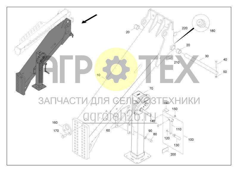 Чертеж  Deichsel mit Verstellst?tzfu? (2A) (ETB-0000008528) 