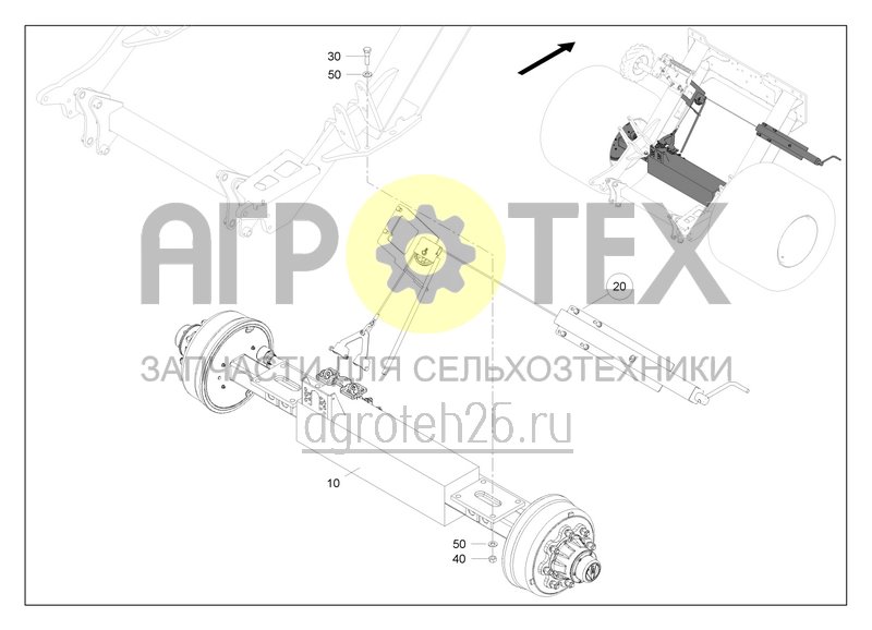 Чертеж  Bremsachse mit Handbremse DMC 4200 L (ETB-0000008536) 