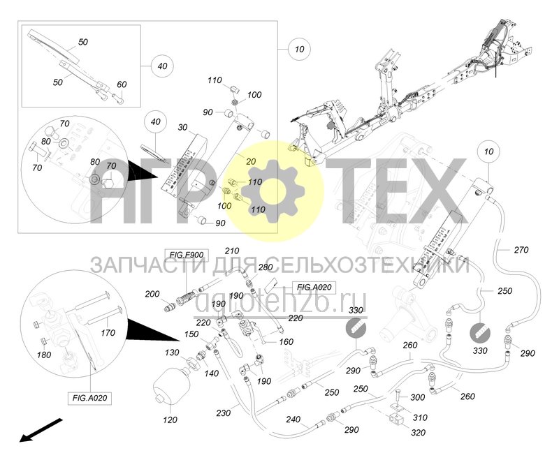 Чертеж  Hydraulik f?r hydr. Arbeitstiefenverstellung V6 (ETB-0000008566) 