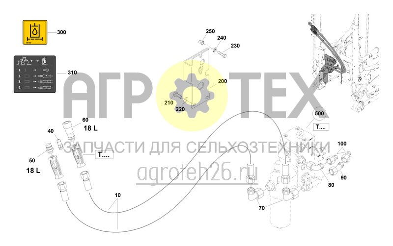 Чертеж  Ger?tehydraulik ?lumlauf Flex-Klappung ContourControl (Anschluss 18L) ab 07.2023 (ETB-0000008698) 