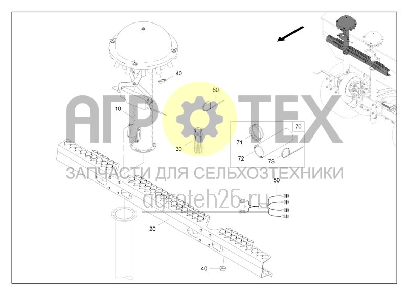 Чертеж  Verteilung D?nger DMC 4500-C / 6000-2C ,Reihenabstand 18,75 / 25,0 cm mit Fahrgasse (ETB-0000008737) 