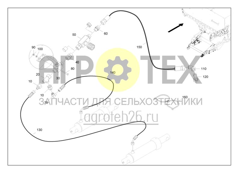 Чертеж  Heckkraftheber 4200 L , Hydraulikteile (ETB-0000008763) 